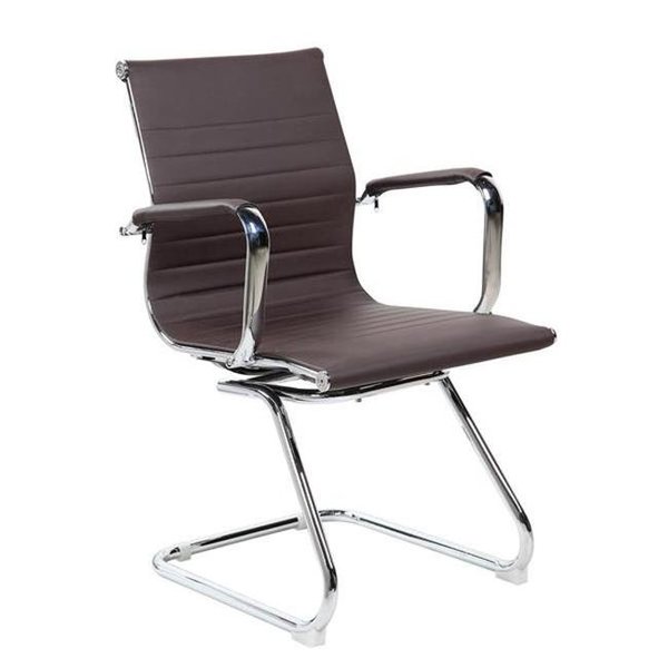 Techni Mobili Techni Mobili RTA-4602V-CH Modern Visitor Office Chair; Chocolate - 25 x 23 x 21 in. RTA-4602V-CH